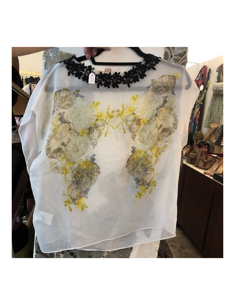 Haut GIAMBATTISTA VALLI transparent à fleurs