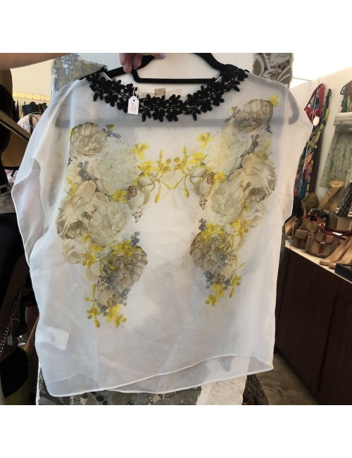 Haut GIAMBATTISTA VALLI transparent à fleurs