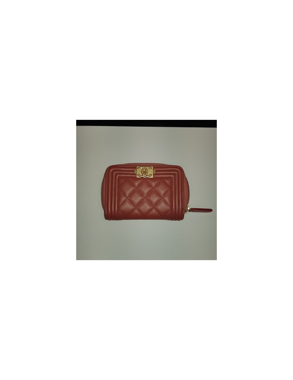 NE PAS METTRE EN LIGNE Porte-monnaie CHANEL cuir vert