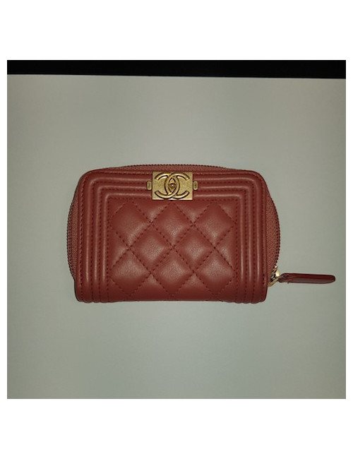 NE PAS METTRE EN LIGNE Porte-monnaie CHANEL cuir vert