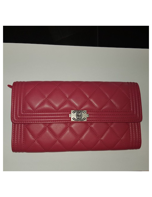 Portefeuille 2.55 CHANEL cuir fuschia 