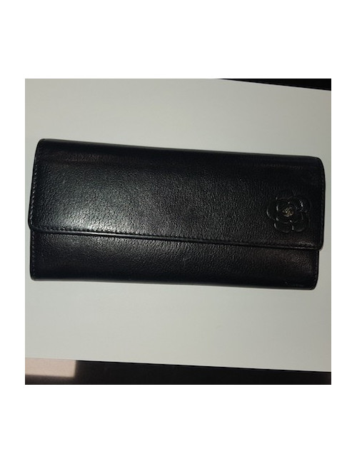 Portefeuille CHANELcuir noir
