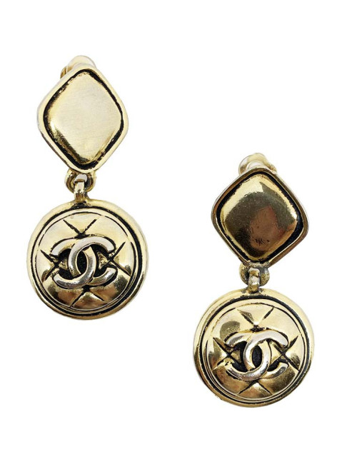 Boucles d'oreille vintage pendantes CHANEL