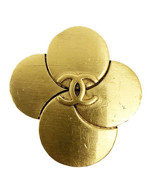 CHANEL Broche vintage dorée CC