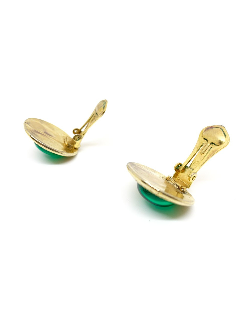 Boucles d'oreille clips Vintage CHANEL verts