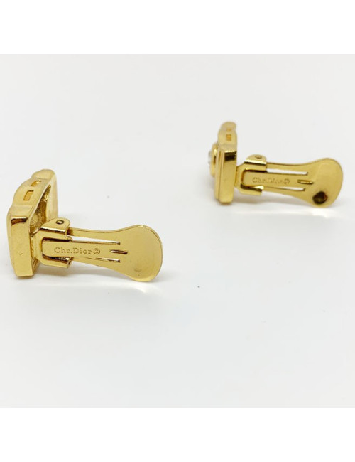 Boucles d'oreille clips DIOR Vintage dorés et strass