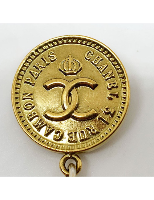 Broche CHANEL Vintage sac matelassé doré