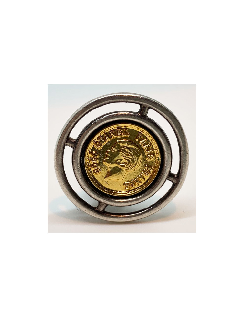 Boucles d'oreille clIps CHANEL Vintage bicololres