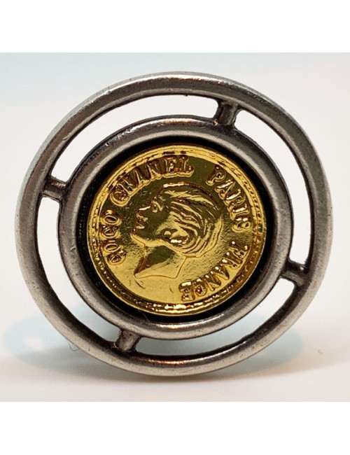 Boucles d'oreille clIps CHANEL Vintage bicololres