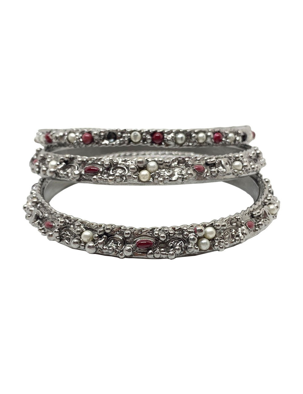 3 Bracelets CHANEL métal argenté