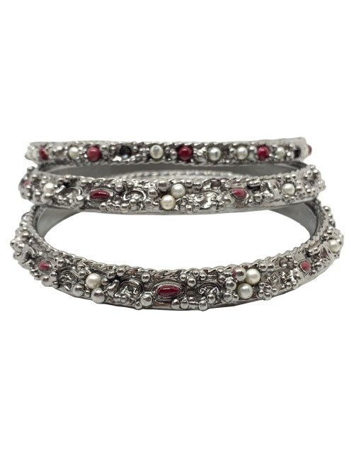 3 Bracelets CHANEL métal argenté