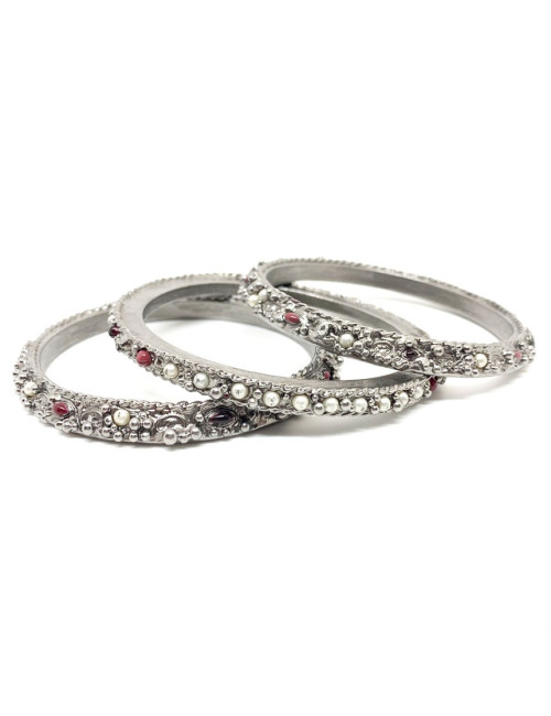 3 Bracelets CHANEL métal argenté