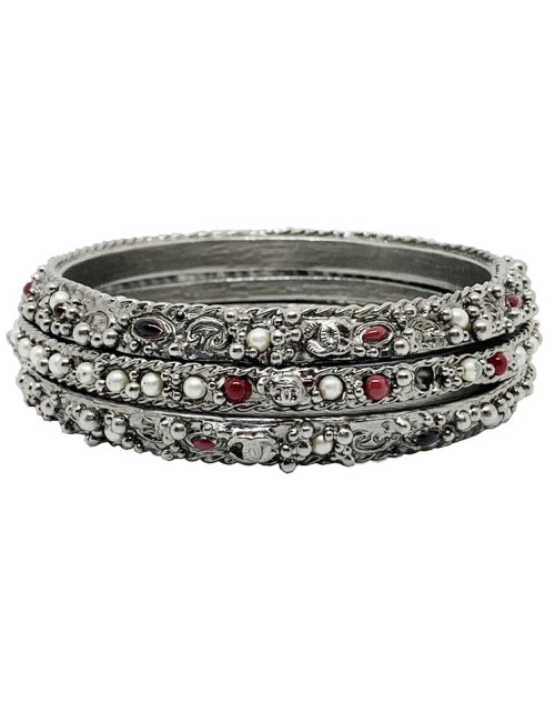 3 Bracelets CHANEL métal argenté