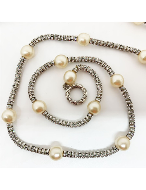 Sautoir Chanel perles et strass