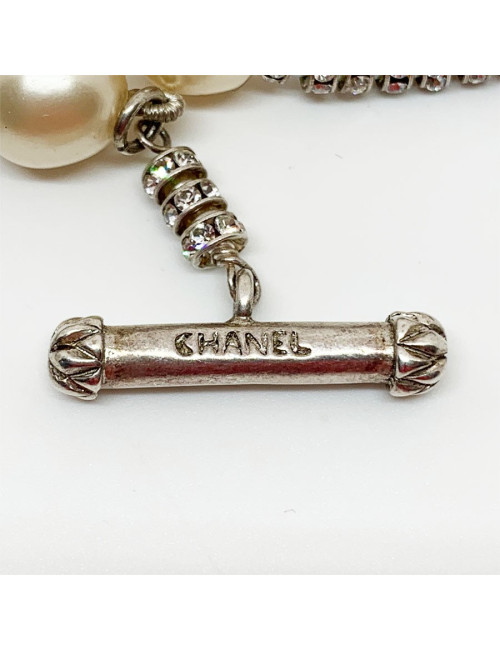 Sautoir Chanel strass et perles