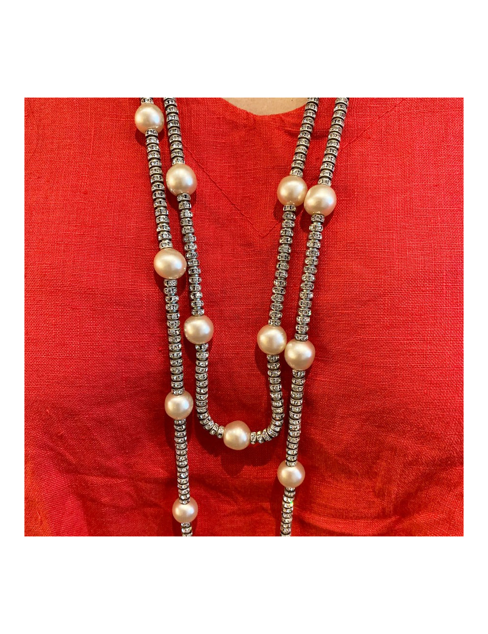 Sautoir Chanel perles et strass