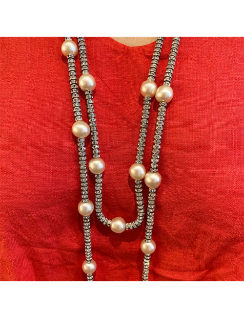 Sautoir Chanel perles et strass