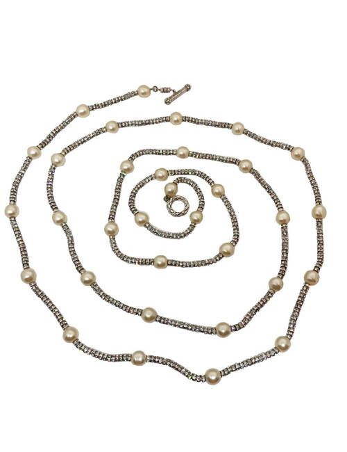 Sautoir Chanel perles et strass