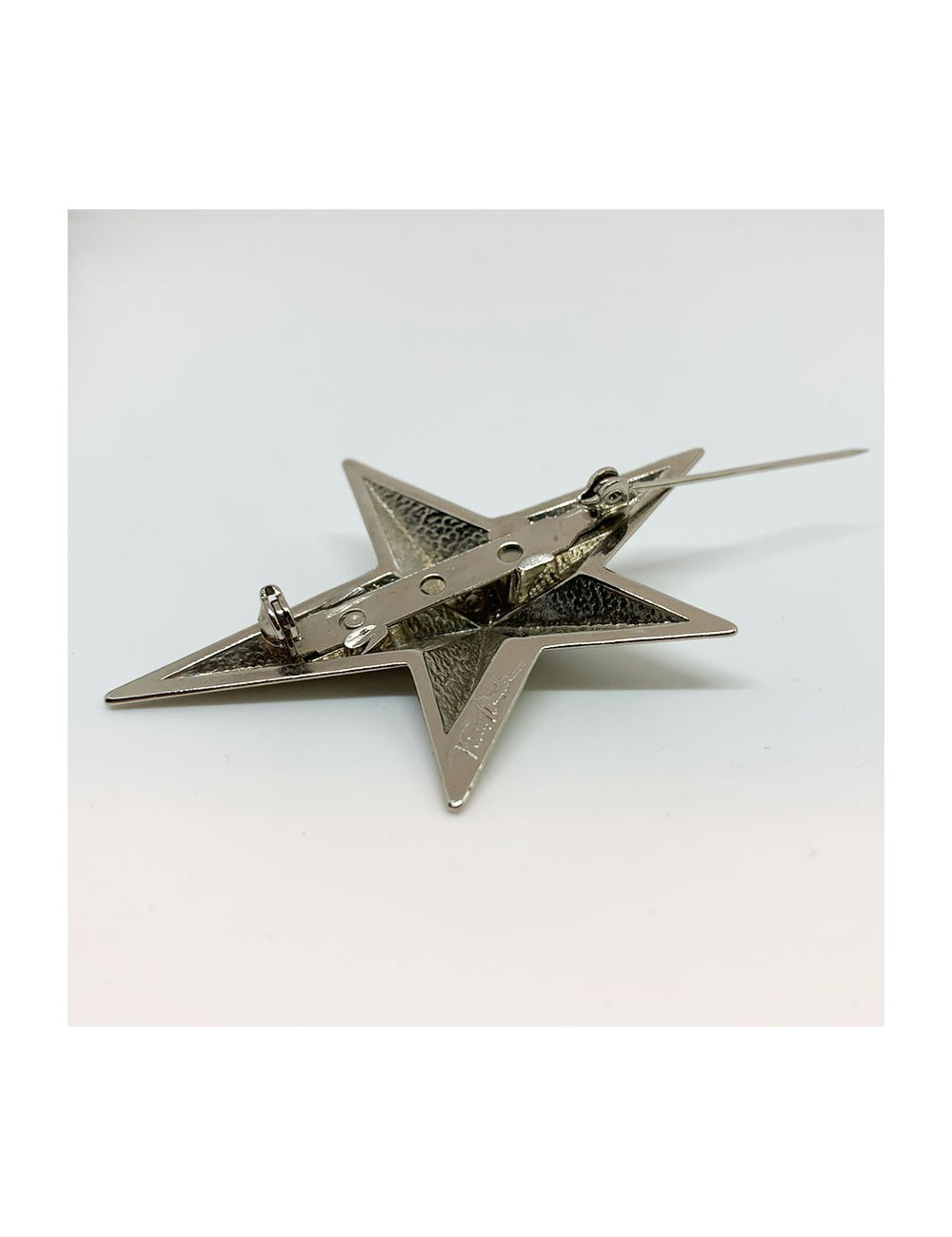 Parure Bo + broche MUGLER métal argenté