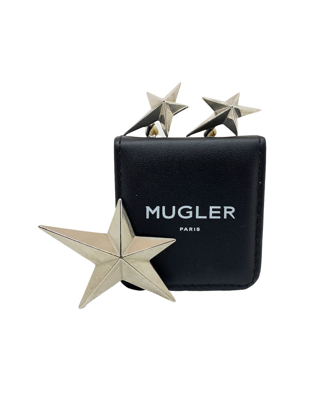 Parure Bo + broche MUGLER métal argenté
