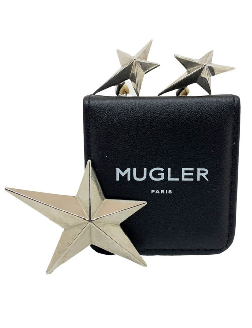 Parure Bo + broche MUGLER métal argenté