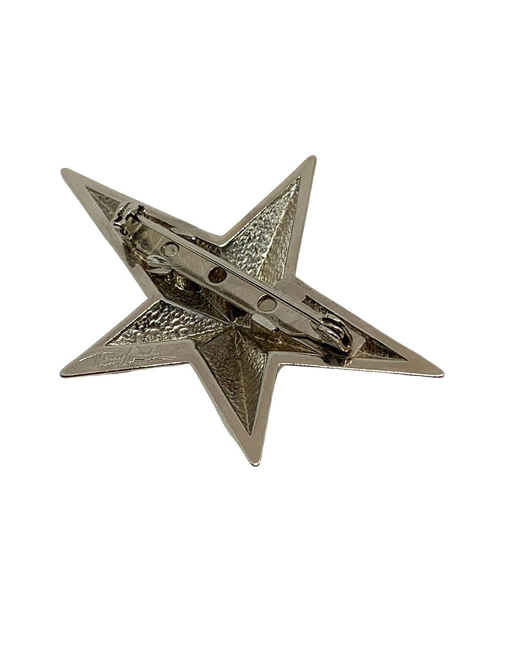 Parure Bo + broche MUGLER métal argenté