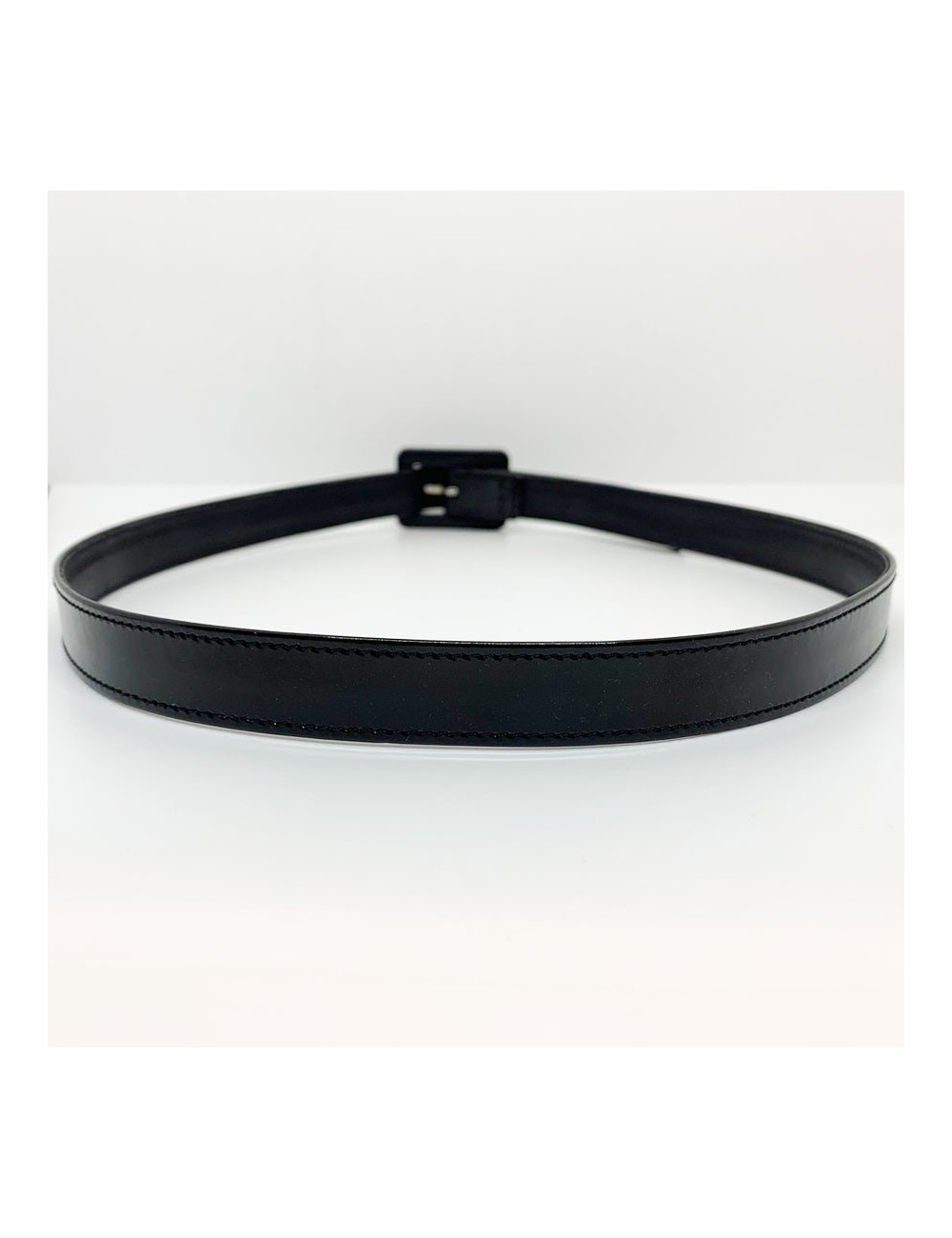 Ceinture T 70 CHANEL cuir noir verni Vintage
