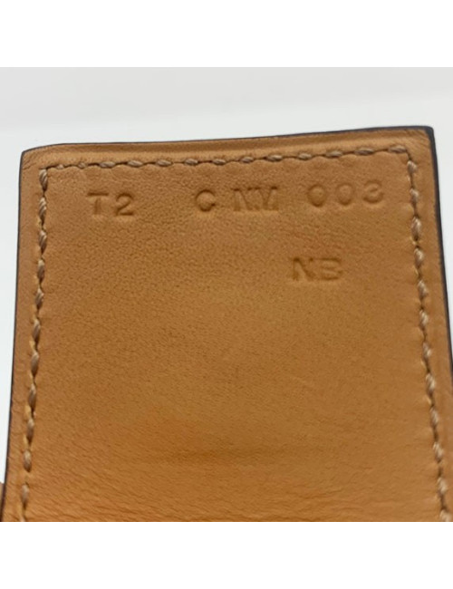 Bracelet collier de chien HERMES noir en cuir de veau