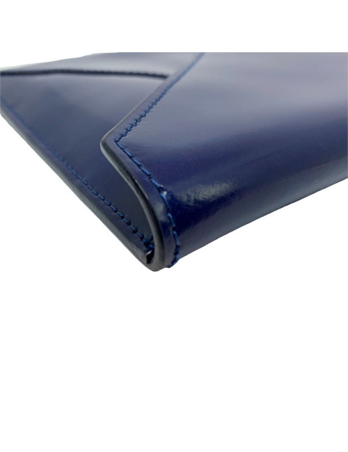 Pochette VIVIENNE WESTWOOD cuir verni bleu roi