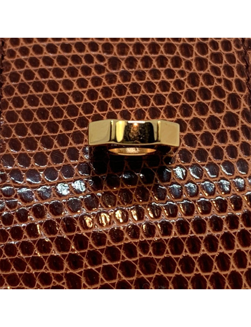 Bracelet HERMES collier de chien cuir lezard lisse etrusque