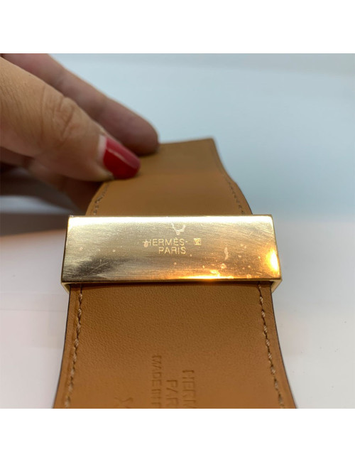 Bracelet HERMES collier de chien cuir box noir