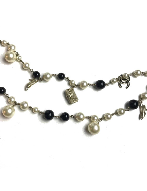 Ceinture sautoir CHANEL charms et perles