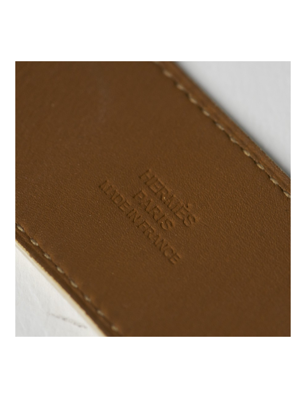 Bracelet HERMES Kelly Dog beige en cuir epsom