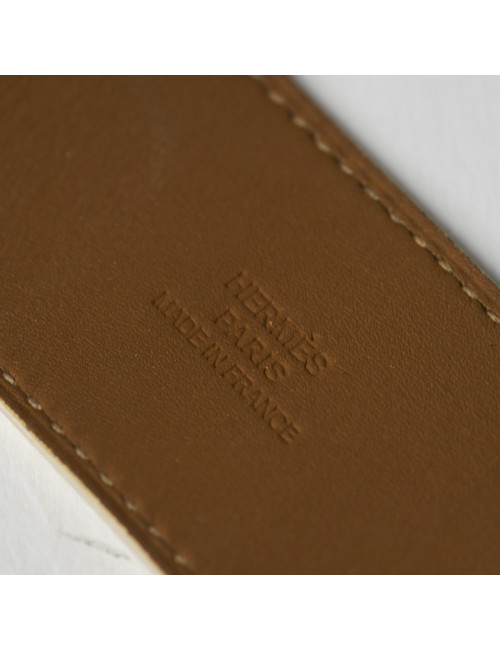 Bracelet HERMES Kelly Dog beige en cuir epsom