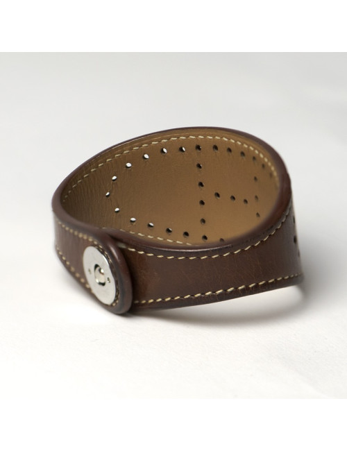 Bracelet HERMES Eclipse veau barénia marron