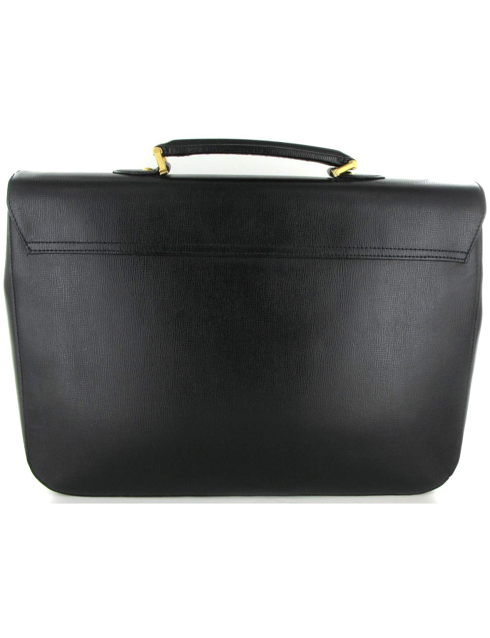 Malette CHRISTIAN DIOR en cuir noir et bijouterie métal doré