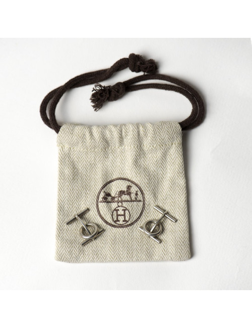 HERMES Boutons de manchette argent 925 Chaîne d'ancre