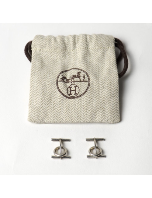 HERMES Boutons de manchette argent 925 Chaîne d'ancre