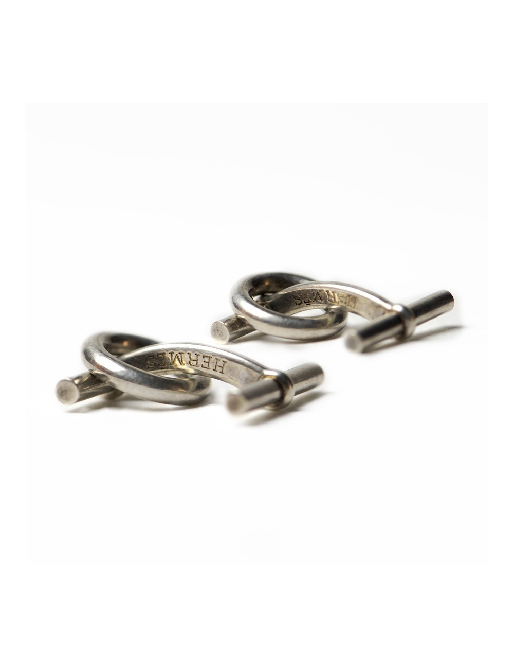 HERMES Boutons de manchette argent 925 Chaîne d'ancre