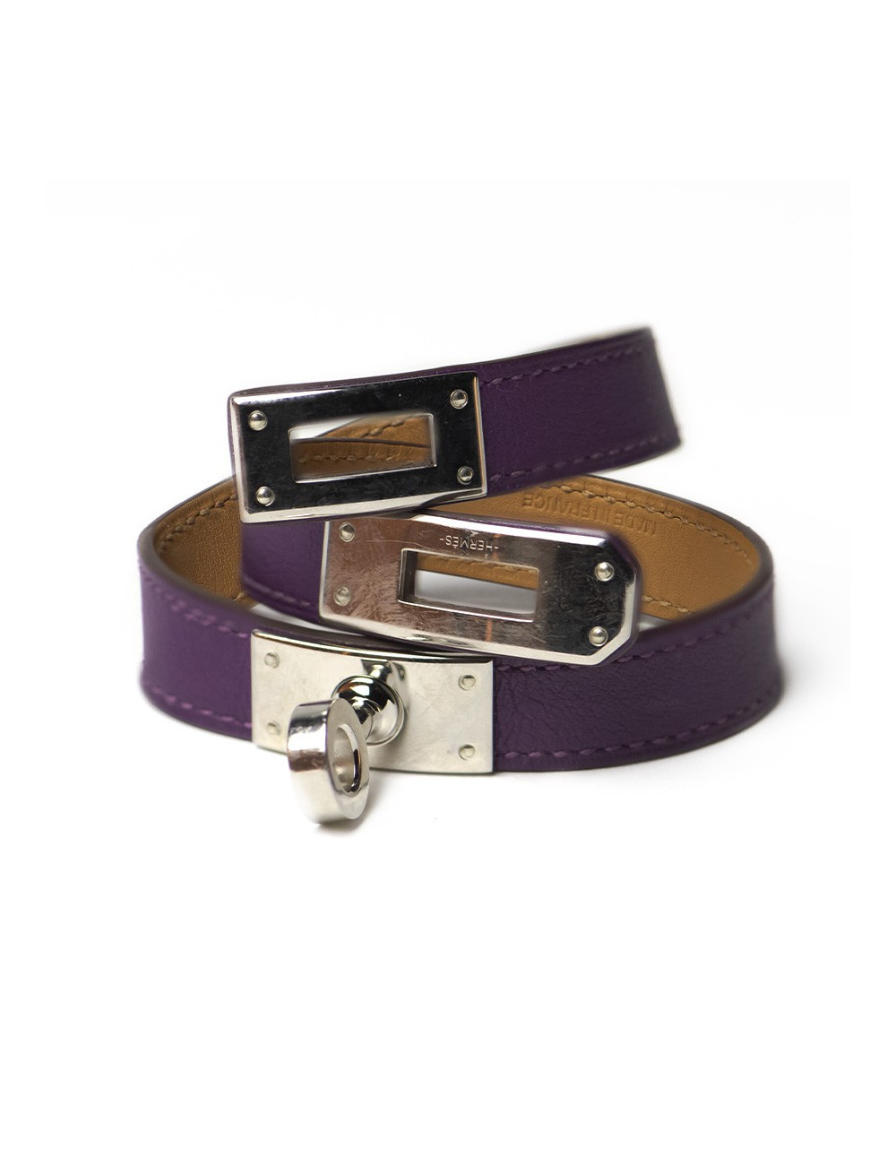 Bracelet HERMES Kelly double tour violet