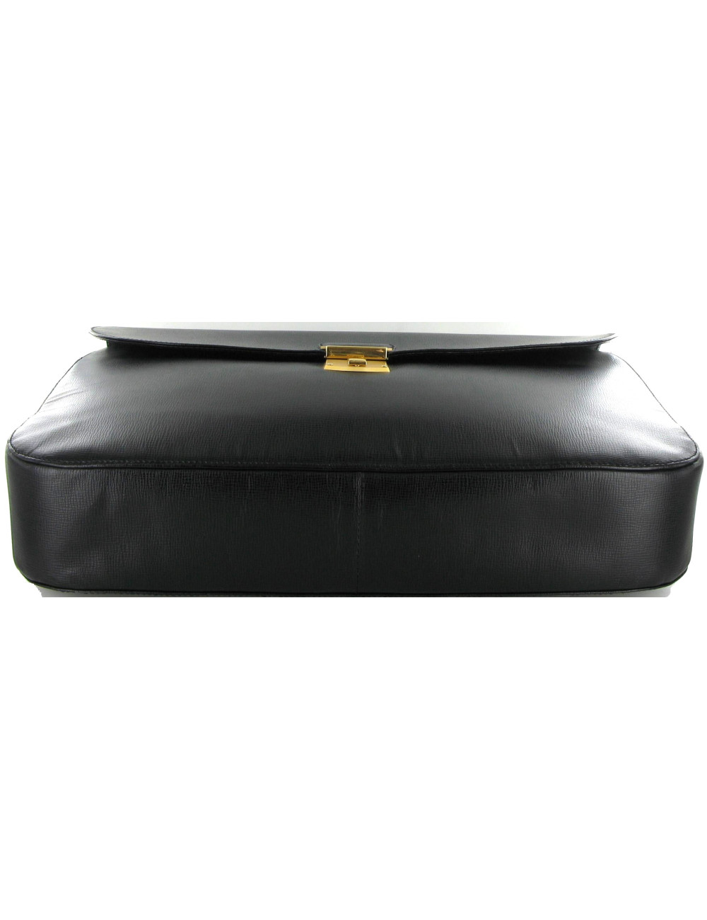 Malette CHRISTIAN DIOR en cuir noir et bijouterie métal doré