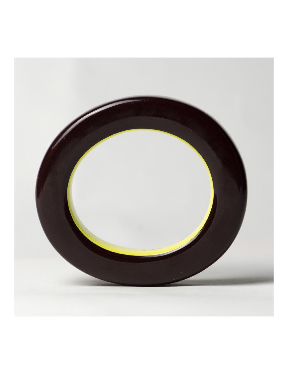 Bracelet HERMES Ariodante en bois laqué Marron et vert anis