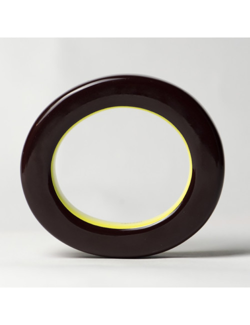 Bracelet HERMES Ariodante en bois laqué Marron et vert anis