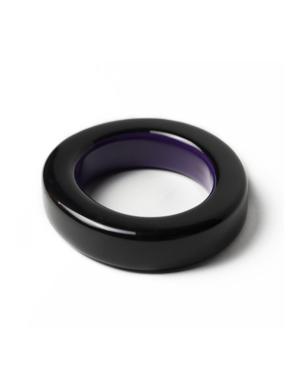 Bracelet HERMES bois laqué Ariodante noir et violet