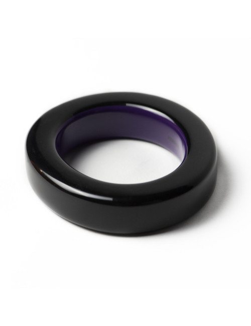 Bracelet HERMES bois laqué Ariodante noir et violet