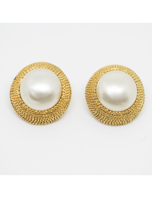 Clips CHANEL perles nacrées