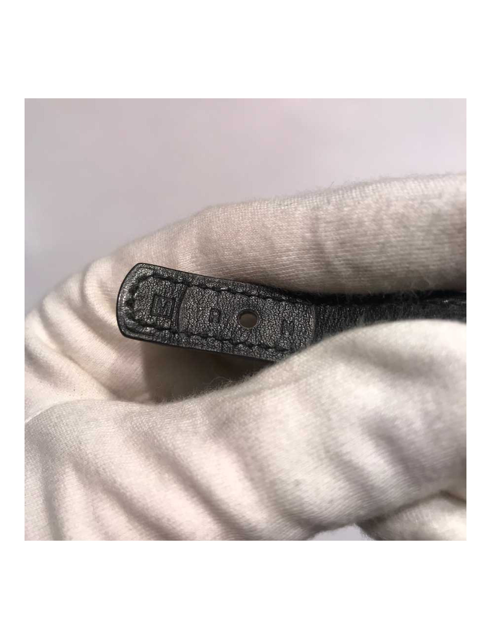 Bracelet Clou de selle HERMES cuir noir