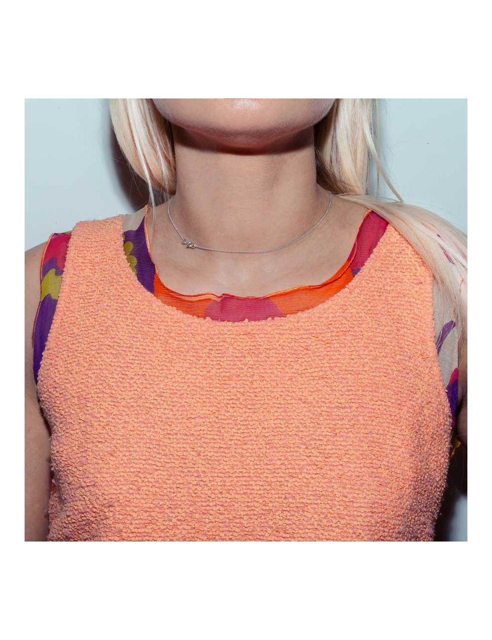 All CHANEL T 34 en top and skirt coral