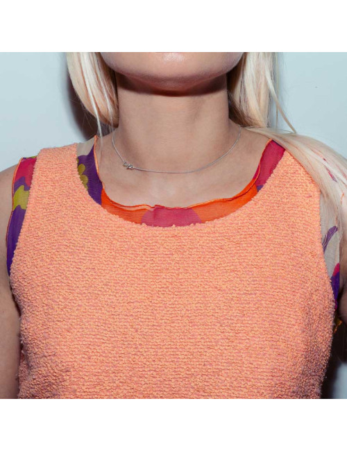 All CHANEL T 34 en top and skirt coral