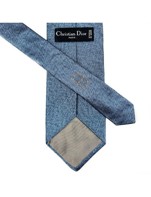 Cravate bleue CHRISTIAN DIOR en soie